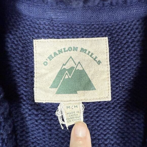 O’Hanlon Mills Chunky Knit Moose Holiday Grandpa Cardigan Sweater Size Medium - Picture 4 of 8